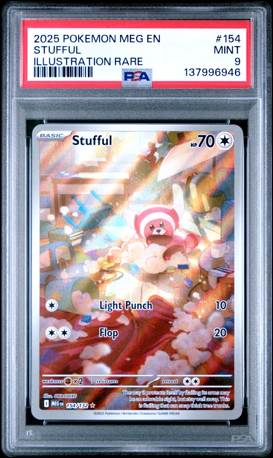 Stufful 2025 Pokemon Mega Evolution 154/132 PSA 9