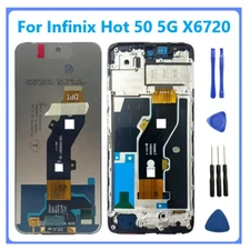 For Infinix Hot 50 5G X6720 LCD Display Touch Screen Digitizer Assembly + Frame