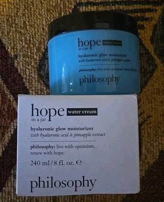 Philosophy Hope In A Jar Water Cream Hyaluronic Glow Moisturizer 8oz NIB 