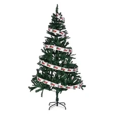 6FT Hinged Artificial Christmas Pine Tree w/ 1000 Dense Branches, easy assembly