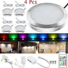 RGB LED Unterbauleuchte Vitrinen Beleuchtung Möbel Regalbeleuchtung Spots Set DE