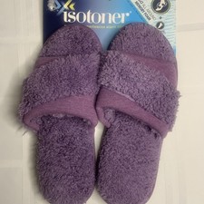 Isotoner Signature Memory Foam Slippers Women  s 7.5 8 Purple NEW