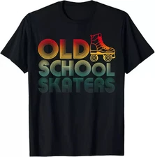Roller Skates Old School Vintage Derby Funky 70_s Party Gift Tees S-3XL