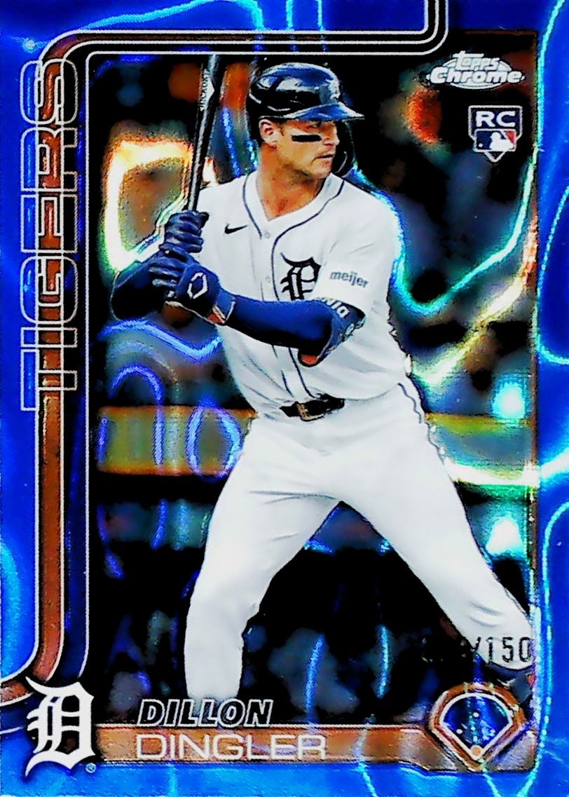 2025 TOPPS CHROME REFRACTOR BLUE LAVA /150 #274 DILLON DINGLER DETROIT TIGERS