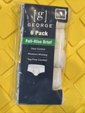 George Men's White Briefs Underwear 6-Pack Size XL 40-42 NEW 