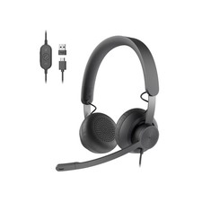 Logitech - Zone 750 Wired Active Noise Canceling On-Ear Headset - Black
