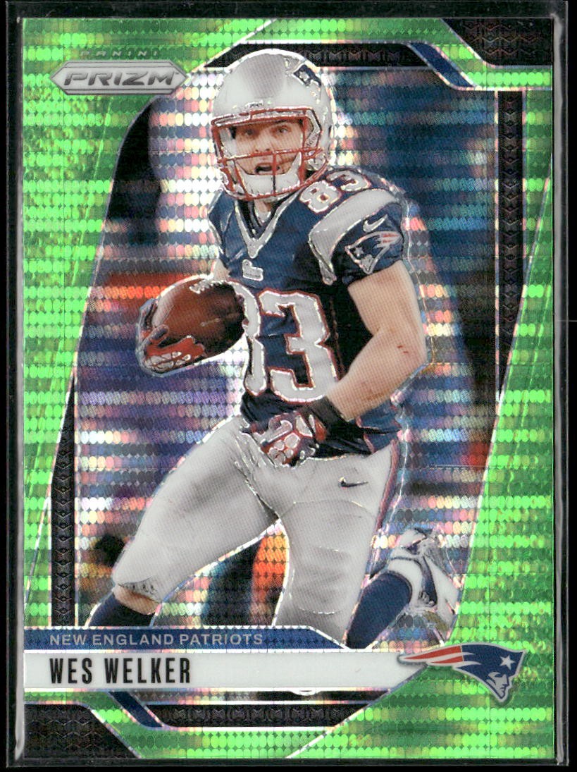 2024 Panini Prizm Neon Green Pulsar Wes Welker #201 New England Patriots