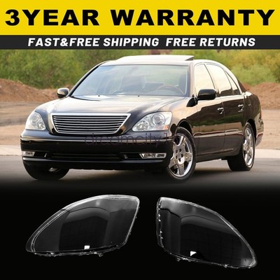 New For 2004-2006 Lexus LS430 L&R Clear Front Headlight Lens Cover Housing