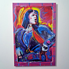 Mick Jagger After Peter Max Original Pop Art Painting by Juan Mira COA