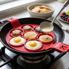 7-Hole Food Grade Silicone Egg Frying Mold, N...