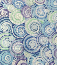 Kaffe Fassett Green Blue Purple Spiral Shells...