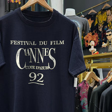 1992 Cannes Film Festival Washed T-Shirt Black XL