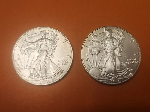 2017 American Silver Eagle 1 oz  .999 Fine Silver Coins, (H) 2 Count