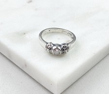 Vintage 925 Sterling Silver Bali C Z Solitair...