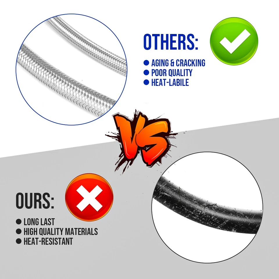 Fuel Tank Hoses For Chevy, GMC Sierra 2500HD 2001-10 6.6L Duramax Pair Stainless - Image 4 of 4