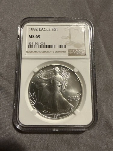 1992 $1 American Silver Eagle NGC MS69