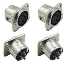 XLR Female Jack 3 Pin Panel Mount Jacks, XLR Female Socket Audio Speaker Micr...