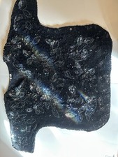 Vintage 100 Silk Beaded And Sequin Floral Women  s Top / Sz 45