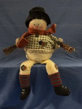 Rustic SNOWMAN Decoration Primitive Folk Art Vintage Christmas Winter Decor