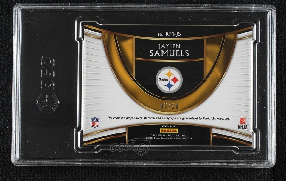 2018 Panini Select Gold Prizm /10 Jaylen Samuels #RM-JS SGC 9 MINT Auto RC - Image 2 of 2