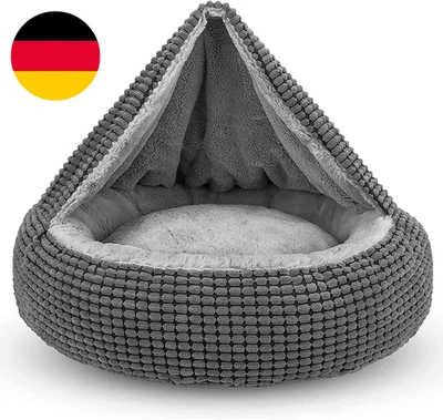 JOEJOY Hundebett Mittelgroße Hunde, Katzenbett Rund Mit Decke, Hundekorb Waschba