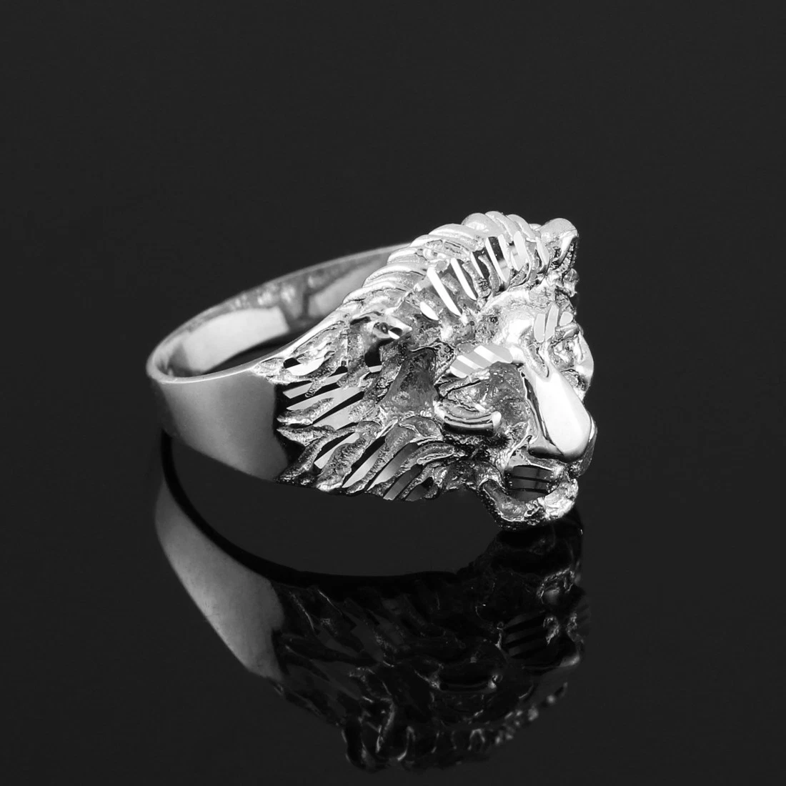 Sterling Silver Lion Head Men s Ring