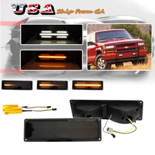 Smoke Switchback Amber LED Parking Signal Light for 88-98 Chevy/GMC C/K1500/2500