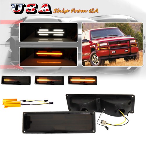 Smoke Switchback Amber LED Parking Signal Light for 8898 Chevy/GMC C