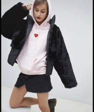 Story Of Lola Padded Jacket With Faux Fur Panel Rrp £100