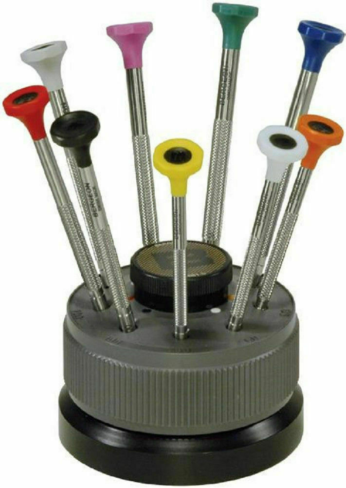 9 tournevis d'horloger Bergeon 30081-S avec mèches de rechange pour micro-mécanique