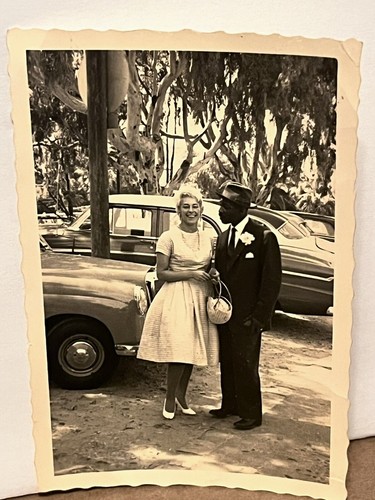 Late 1950s Rare Found Wedding PHOTO of Interracial Couple-California-No Identity - Picture 3 of 14