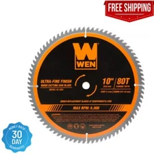 10 In 80-Tooth Carbide-Tipped Ultra-Fine Woodworking Saw Blade Miter Table Saws