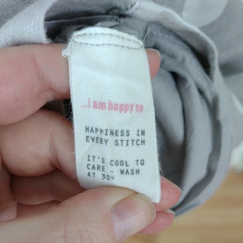 White Stuff UK 12 Grey Polka Dot Summer Tea Dress 100% Cotton & Linen Lagenlook - Picture 12 of 12