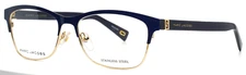 MARC JACOBS 338 PJP Gold Navy Womens Semi Cat Eye Full Rim Eyeglasses 55-16-140