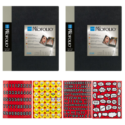 Itoya Art Profolio 18 x 24'' Storage Display Book 2 Pack | Emoji Stickers