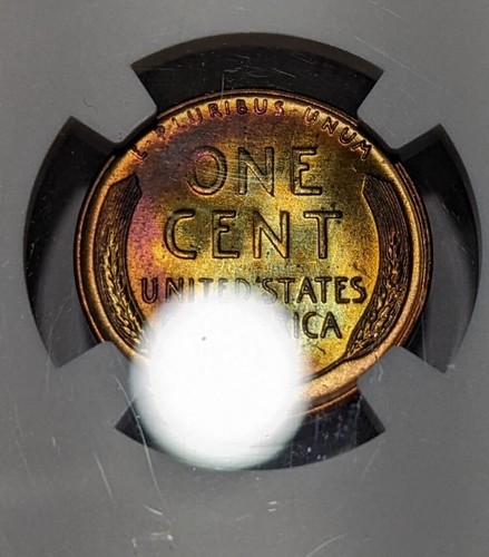 1957 - D - Lincoln Wheat Cent Penny - NGC - MS64 RB - Toned - Picture 10 of 10