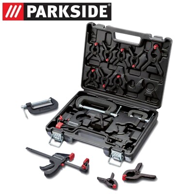 Parkside Clamp Set 16 Pieces With Carry Case Quick-Release, Mini