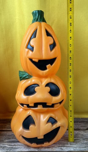 Vintage Generale Schiuma Zucca Soffiaggio Stampo Luce Jack O Lanterna 3 Livelli Torre Impilata - Foto 7 di 7