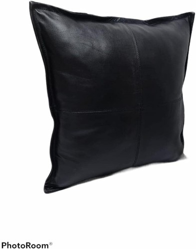 Genuine Leather Pillow Cover Decorative Throw Case for Living Room & Bedroom - Picture 3 of 6
