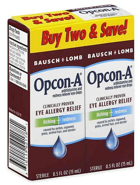 Bausch + Lomb Opcon-A Eye Allergy Relief Itching & Redness Reliever Eye