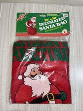 Vintage Santa Bag Decorated Drawstring Top Accessory Decor 20  x30  