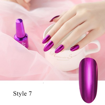 12Color Metallic Nail Polish Super Shine Chrome Mirror Effect Art Nails Varnish