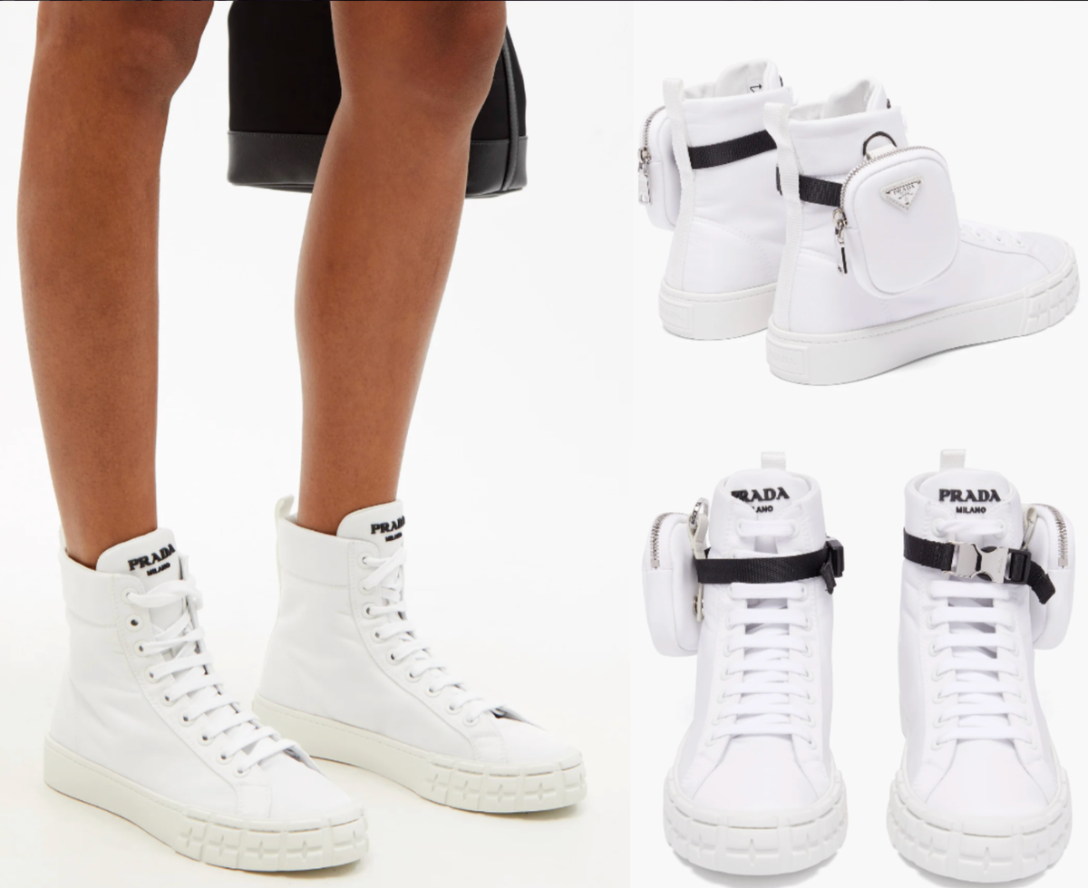 Prada Sneakers Wheel Zipped Pouch Bag High-Top Shoes