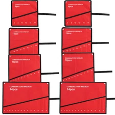 2Pcs Roll Up Wrench Multi-Pocket Tool Storage Bag Spanner Holder Canvas Plier