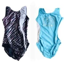 GARLAND  M / CM  Leotards Lot 2 Gymnastics Dance Rhinestone Zebra MSRP 119