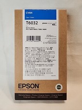 NEW GENUINE - EPSON T6032 CYAN 220ml Ink - Stylus Pro 7800 9800 7880 - 2022