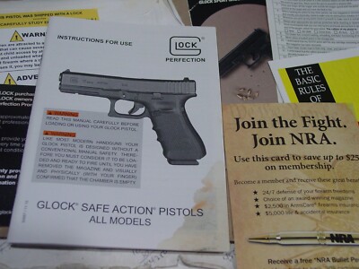 OEM all Models Glock Instruction Owners Manual & Extras 17 17L 19 20 21