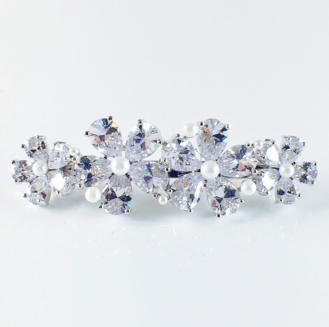 Swarovski Crystal Barrette Vintage Tanzanite Swarovski Crystal Floral Barrette for  main image 2