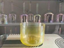 432Hz Perfect Pitch Colored E Solar Plexus Chakra Quartz Crystal Singing Bowl 8"