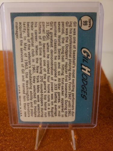 1965 Topps Baseball # 99 Gil Hodges MGR 🌟 ⭐ 🌠 - Picture 2 of 2